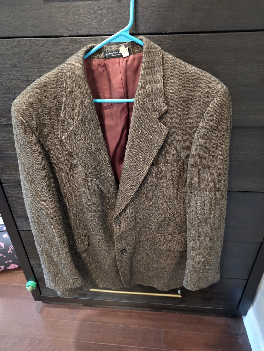 Men's Brown Herringbone Wool Blazer - Classic Tailored Jacket